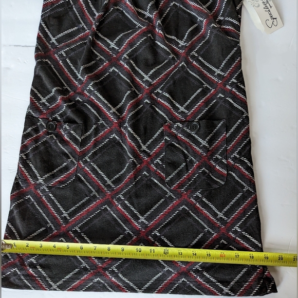 Fall Aline Grey Plaid Short Dress Mod Look Cowl Neck New w/ Tags - Picture 11 of 14